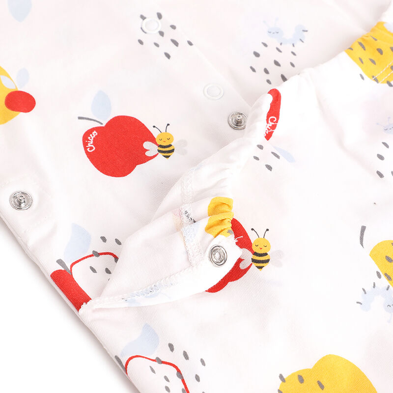 Infants Natural Printed Nappy Opening Babysuit image number 3